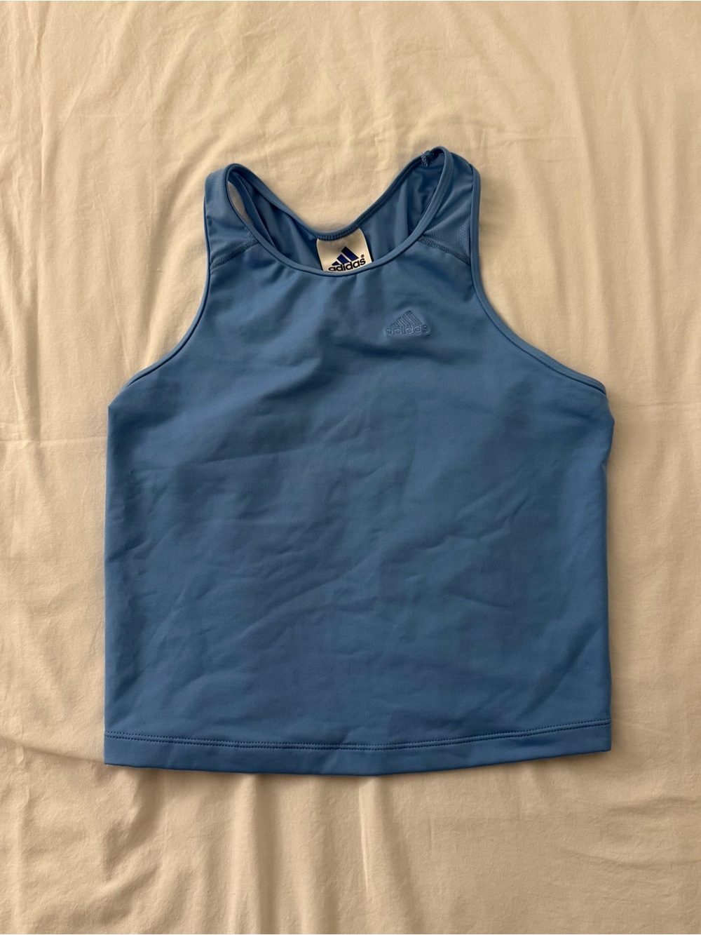Early 2000s athleisure blue Adidas sports tank top mesh back size XL